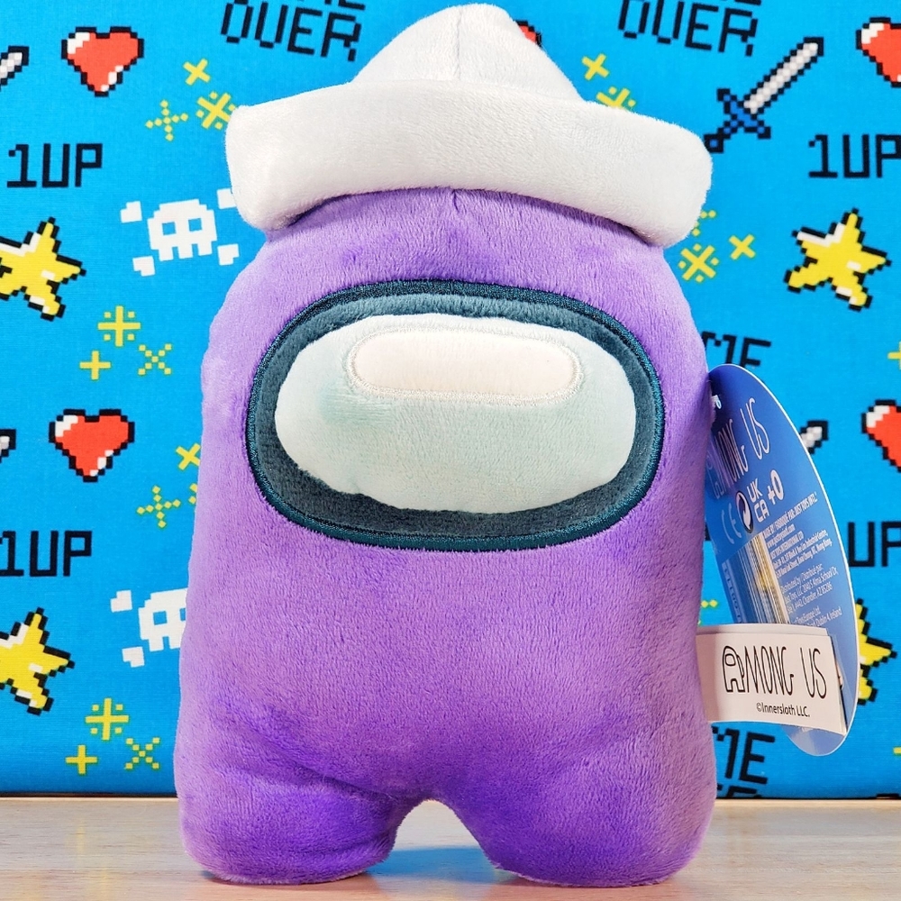 Among Us PURPLE CREWMATE 7" w/ WHITE SAILER HAT 2022 Series 2 Toikido Plush